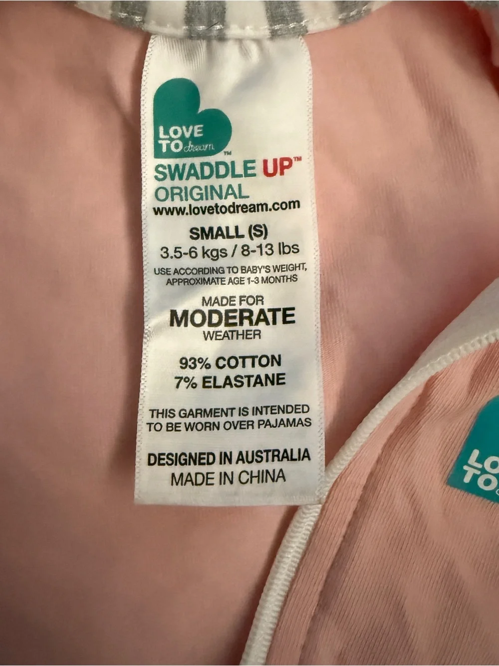 Love to Dream Pink Sleeveless Zip-Up Sleep Sack with Striped Trim